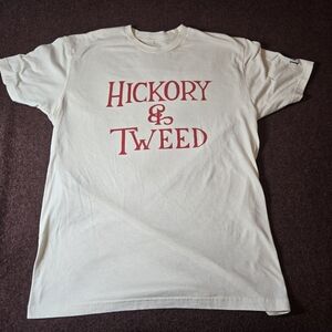 Hickory & Tweed 1961 New York Ski & Bike Shop T-Shirt Size M/L Men's  Cream/red